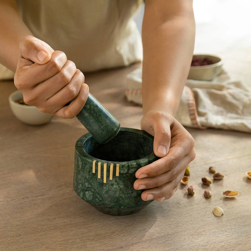 Verde Marble Mortar & Pestle