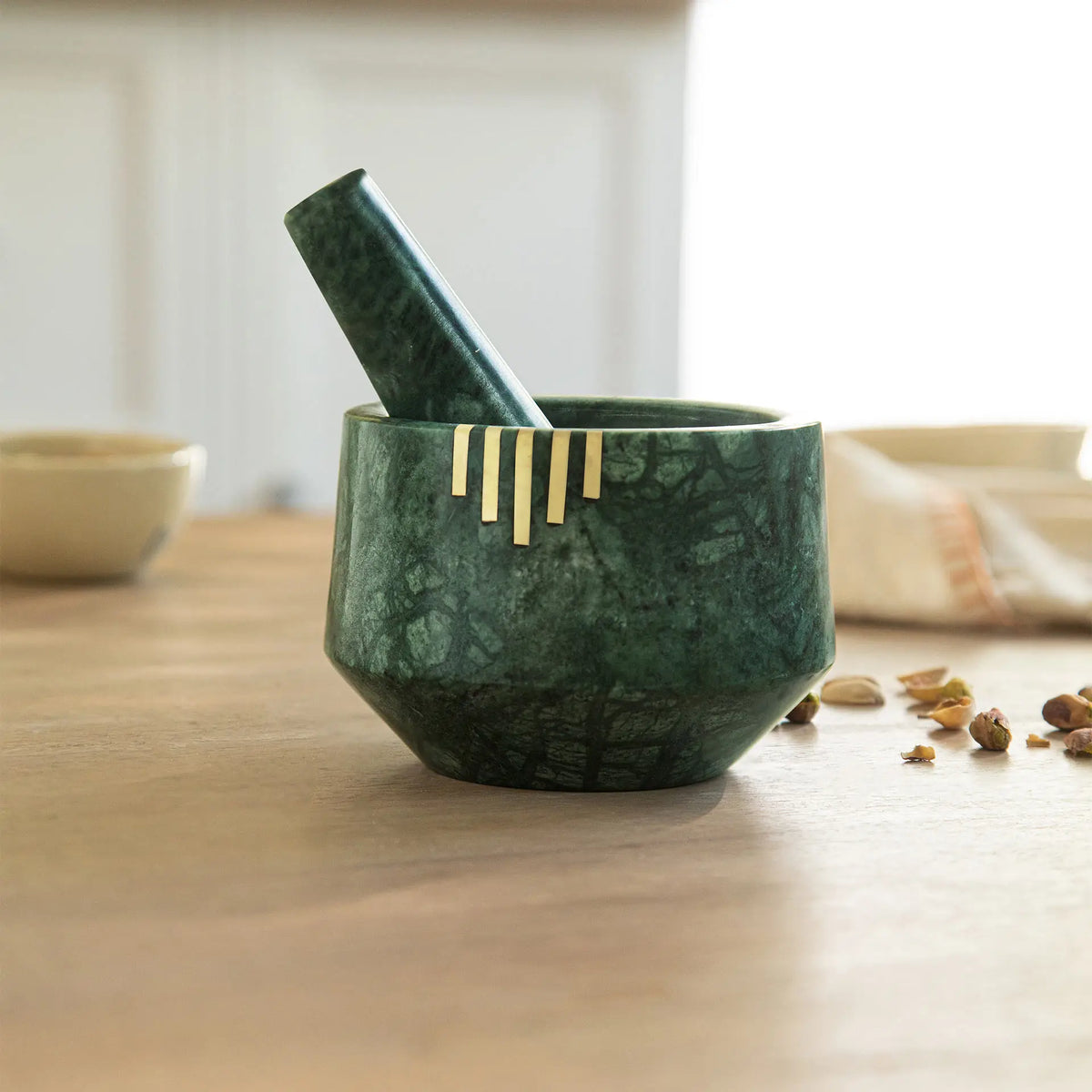 Verde Marble Mortar & Pestle