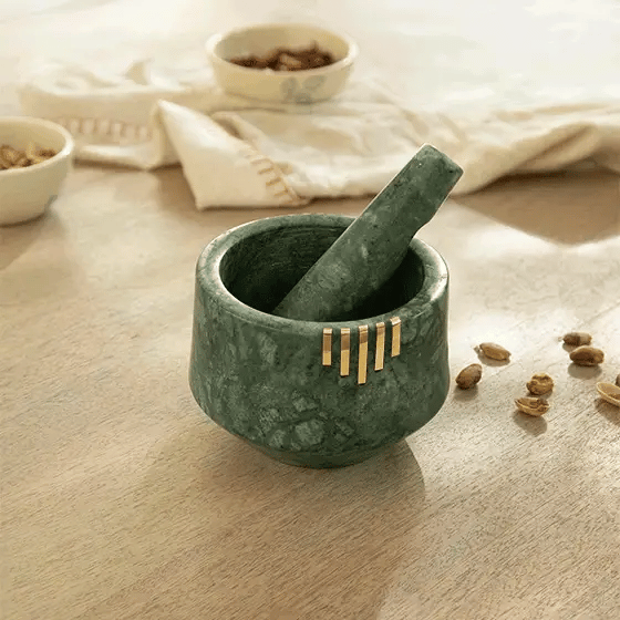Verde Marble Mortar & Pestle