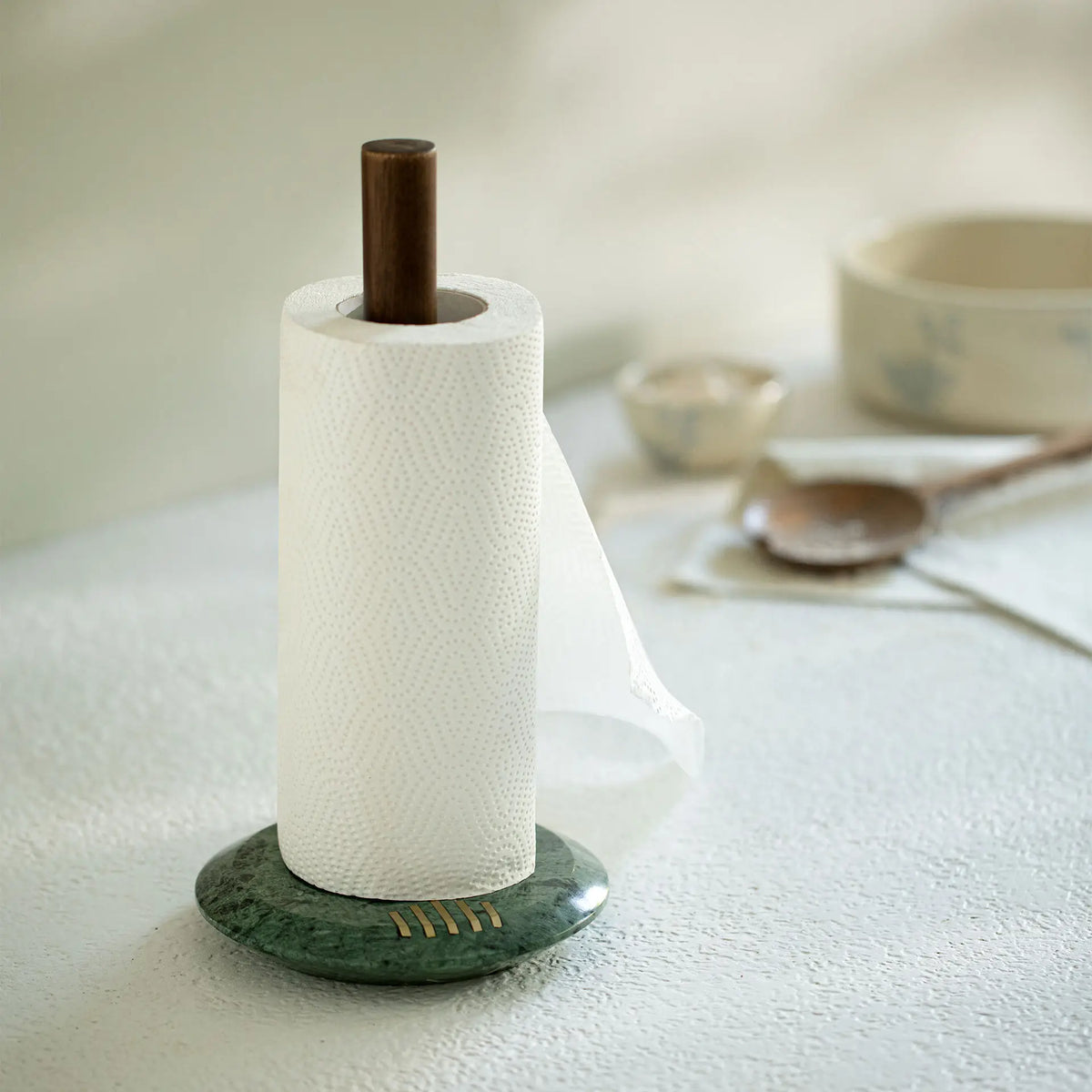 Verde Marble Kitchen Roll Holder