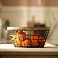 Charcoal Brown Twine Wire Basket (Tapered)