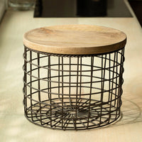 Charcoal Brown Twine Wire Basket (Tall)