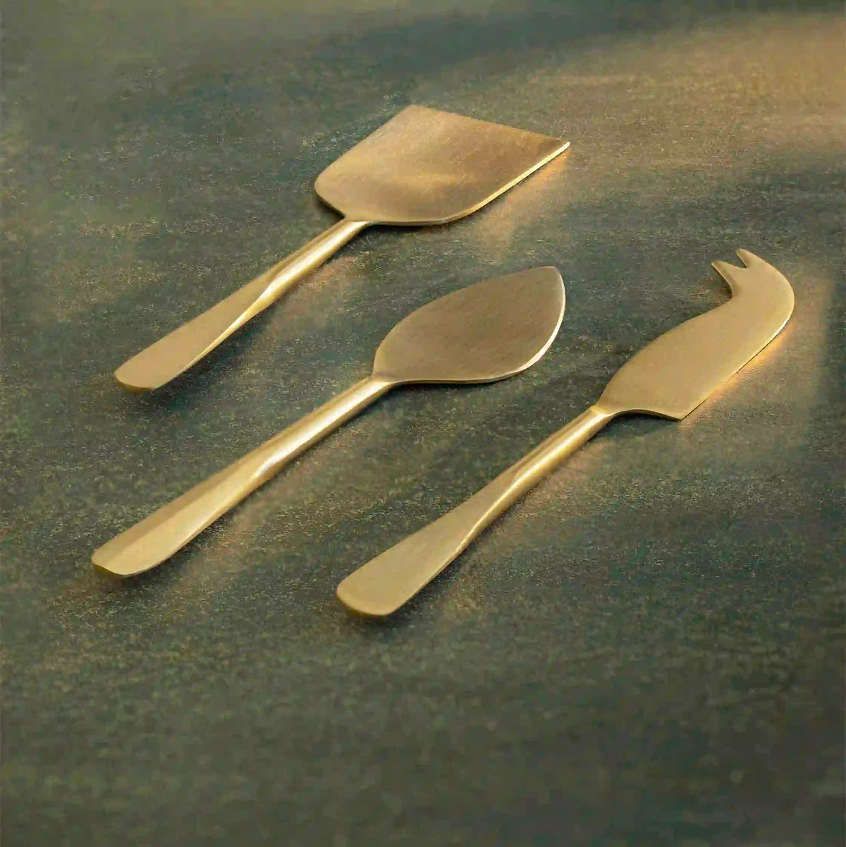 Champagne Gold Cheese Knife Set of Three