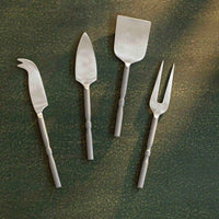 Matte Silver Cheese Knife Set of Four