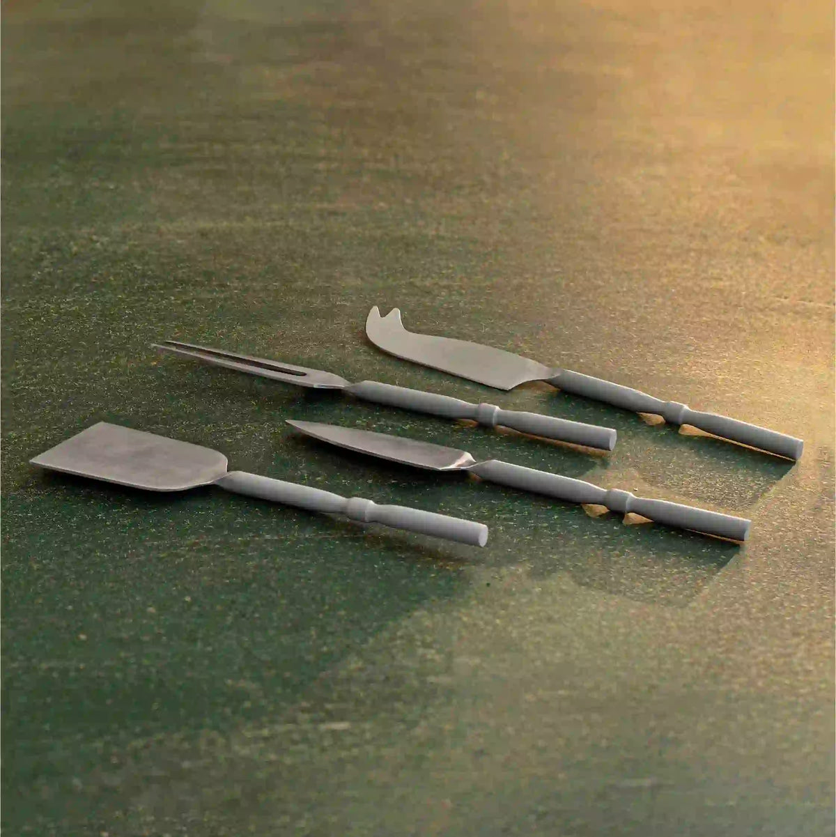 Matte Silver Cheese Knife Set of Four