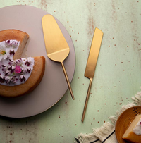 Aura Gold Gold Cake Serving Set of Two