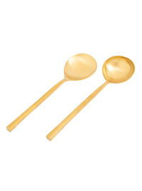 Aurum Gold Hammered Handle Serving Set Of Two