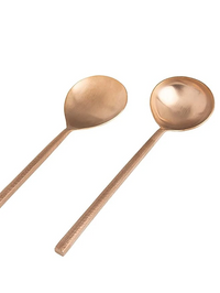 Aurum Rose Gold Hammered Handle Serving Set Of Two