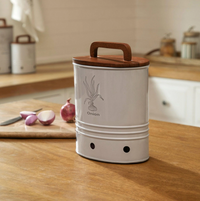 Canny Onion Storage Barrel With Wooden Lid