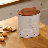 Canny Potato Storage Barrel With Wooden Lid
