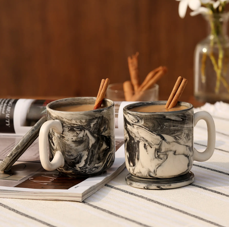 Carbon Ceramic Espresso Mugs Set of Two