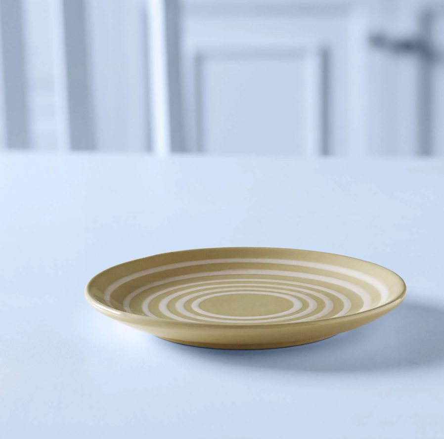 Striped Lemon Ceramic Plate