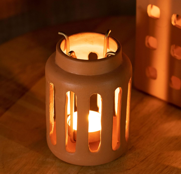 Lupa Terracotta Glow Lantern – Small