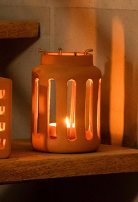 Lupa Terracotta Glow Lantern – Small