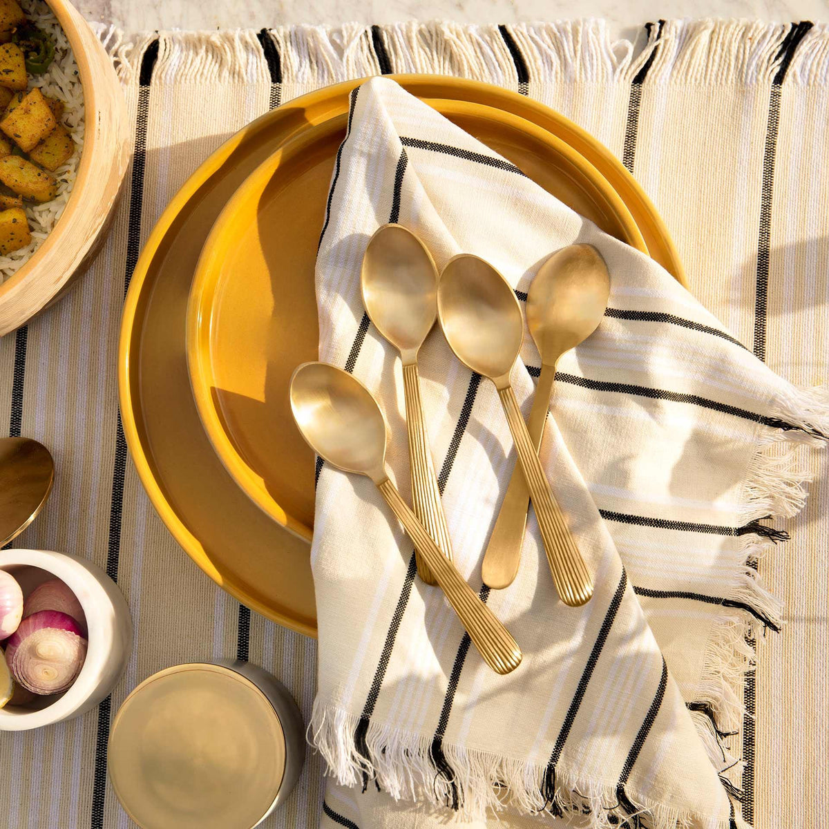 Celestial Brass Spoon Set of 4