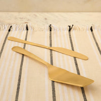 Celestial Brass Cake Serving Set of 2