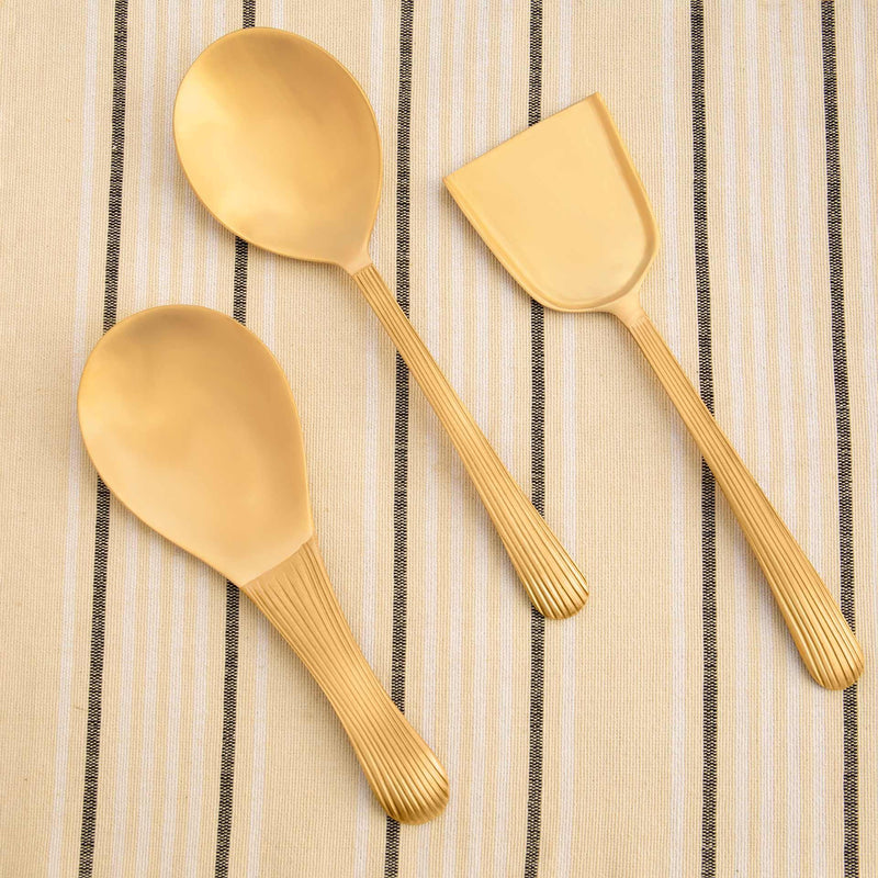 Celestial Brass Three-Piece Serving Spoon Set