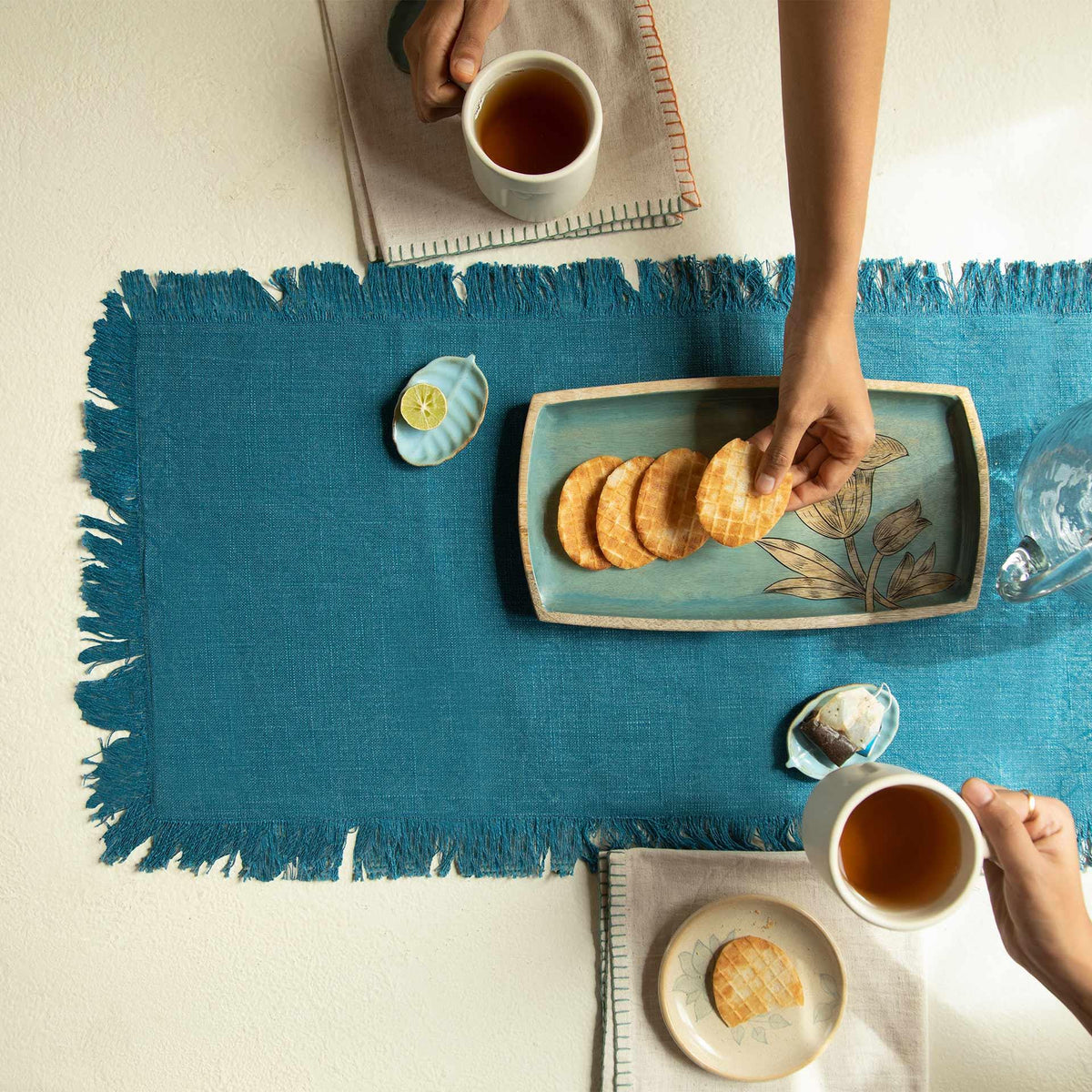 Untied Teal Table Runner
