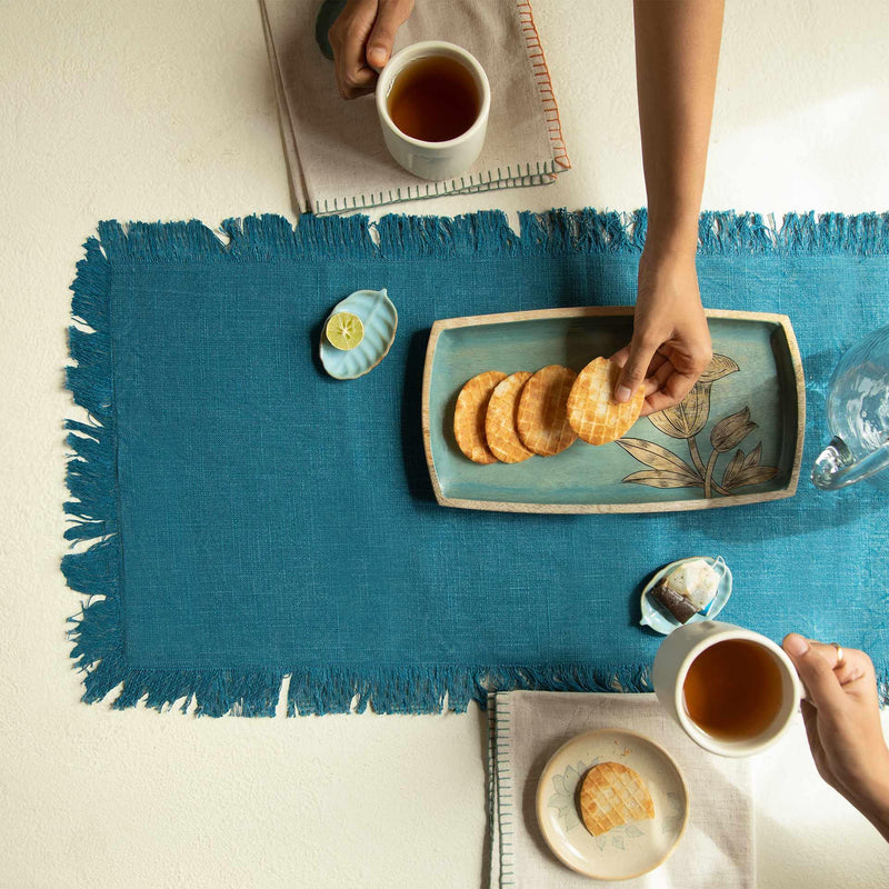 Untied Teal Table Runner