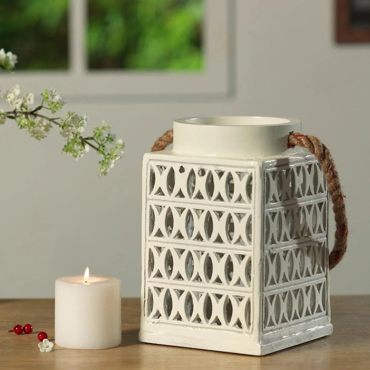 Jharoka Lantern - White