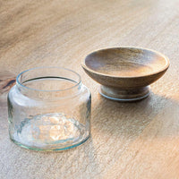 Twain Glass Jar with Wooden Bowl