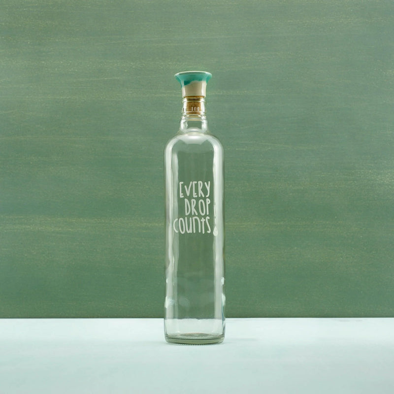 Drop Glass Water Bottle With Ceramic Stopper