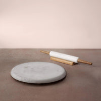 White Marble Chakla & Belan Set
