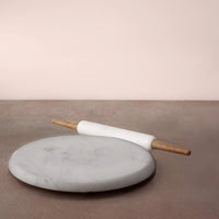 White Marble Chakla & Belan Set