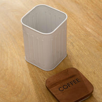 Foursquare Coffee Container With Wooden Lid