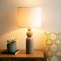 Tall Boy Mango Wood Table Lamp with Shade