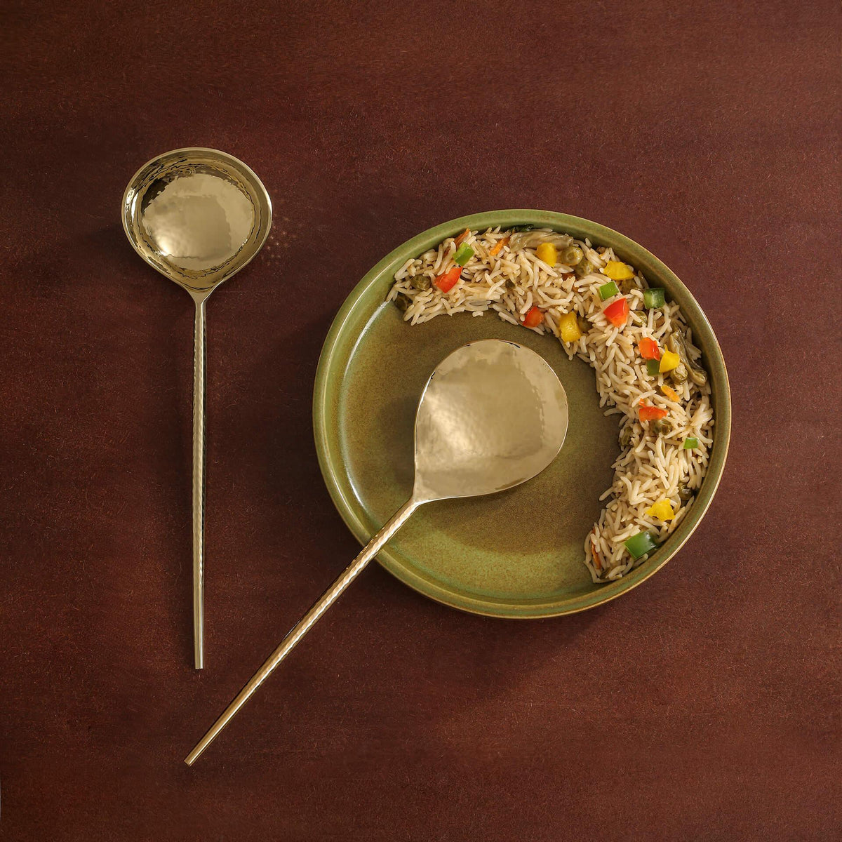 Norah Gold Hammered Serving Set Of Two