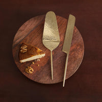 Norah Gold Hammered Cake Server Set Of Two