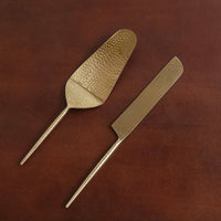 Norah Gold Hammered Cake Server Set Of Two