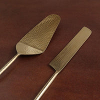 Norah Gold Hammered Cake Server Set Of Two