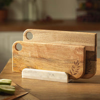 Twiggy Chopping Board Set of Two with Marble Stand