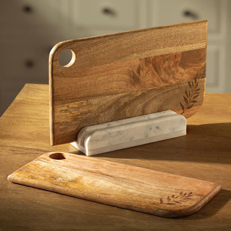 Twiggy Chopping Board Set of Two with Marble Stand
