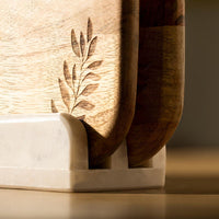Twiggy Chopping Board Set of Two with Marble Stand
